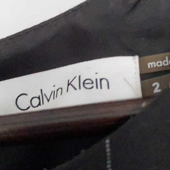 Calvin Klein pinstriped Black shift sleeveless MIDI dress - Picture 4 of 9